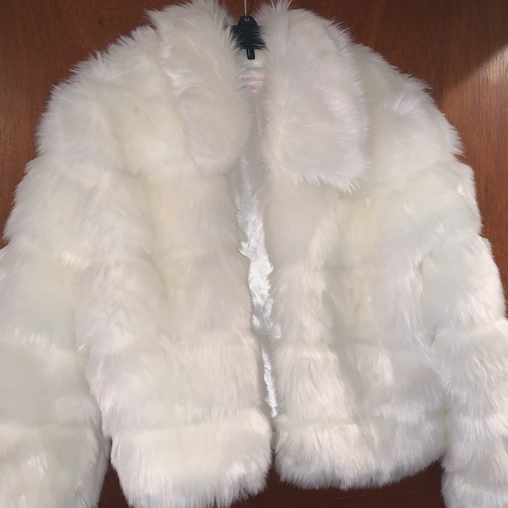 White fur coat